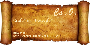 Csémi Ozsvát névjegykártya